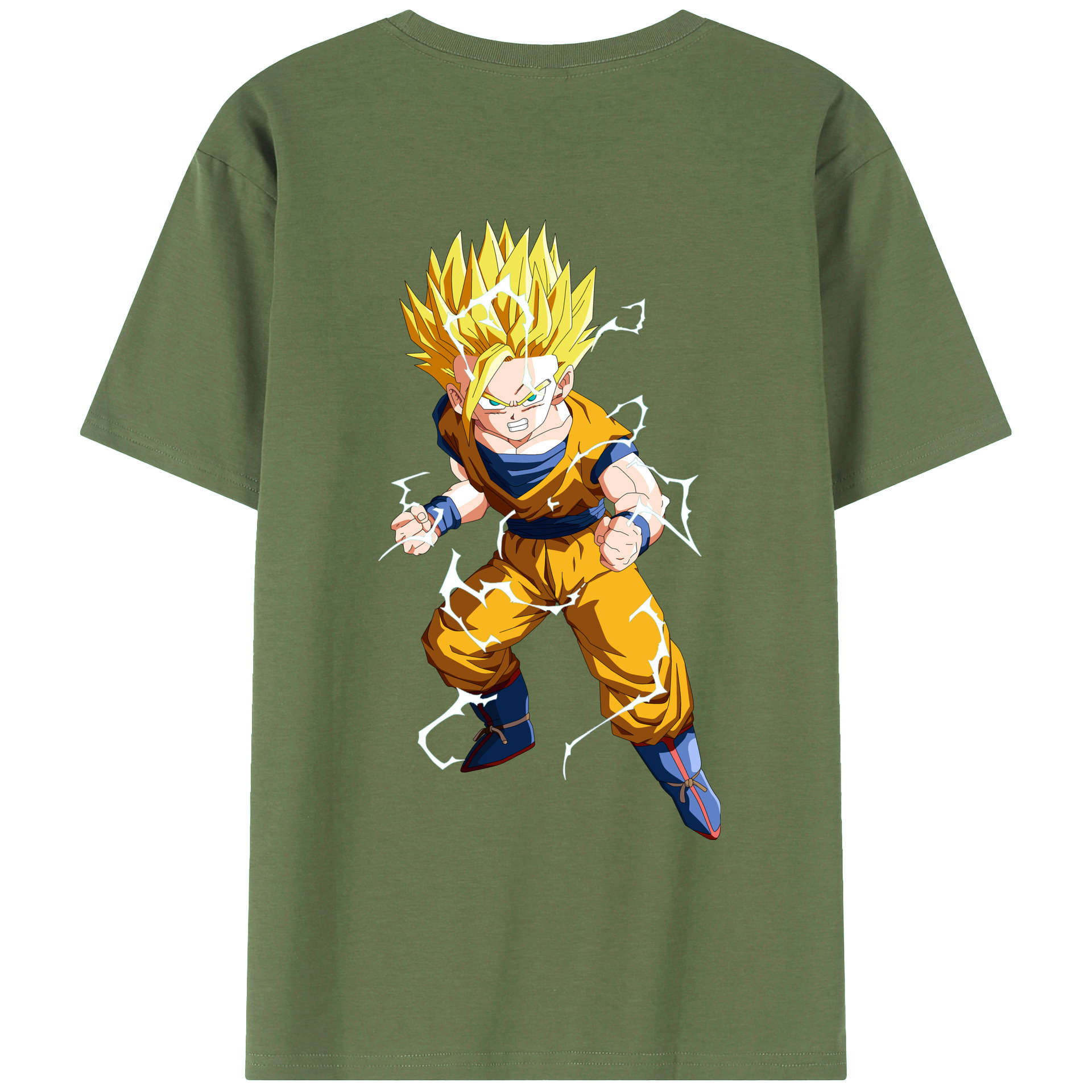（画像用） ドラゴンボール 孫 悟飯（そんごはん）DRAGON BALL Son Gohan 綿100％ メンズ半袖Tシャツ（バックプリント） 通気性
